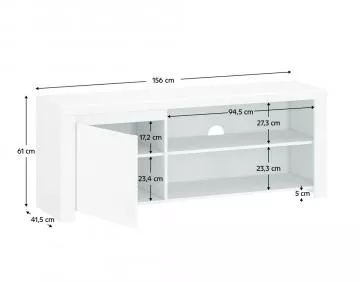 TV stolek 1D / 160, bl lesk, LINDY