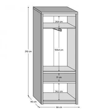 Vkov sk 4D1S/70, dub sonoma, NORTY TYP 22