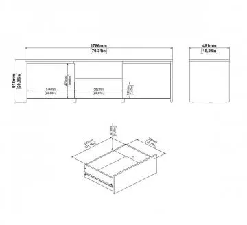  TV stolek Nerea 315 jackson hickory/bl lesk