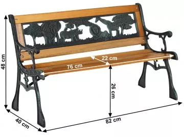 Dtsk zahradn lavice Nadaza ern/prodn